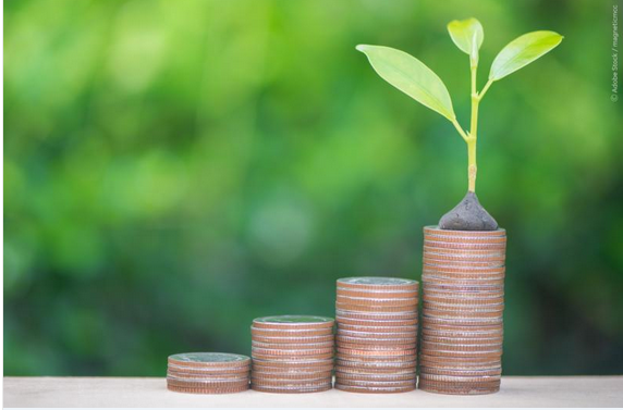 Sprout growing out of a Hershey's kiss, that is new. Stacks of coins, blurry background etc, old as it gets.
#sustainablestockphotos