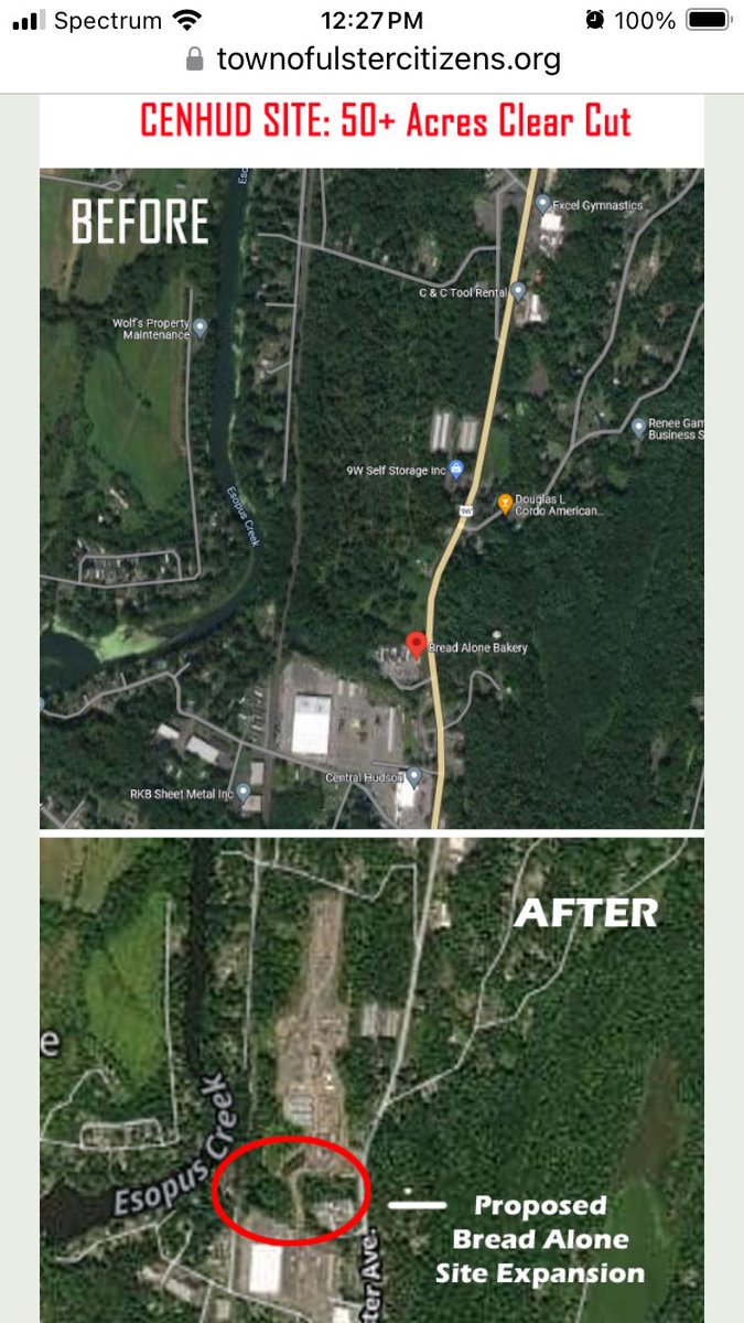 TOUCitizens's tweet image. Take action TOMORROW 3/21 on proposed #BreadAlone expansion near the #EsopusCreek after the adjacent #CentralHudson 50-acre #deforestation and voice your #EnvironmentalJustice concerns for the #Catskills and #HudsonValley #lakekatrine #csx townofulstercitizens.org/2024/03/take-a…