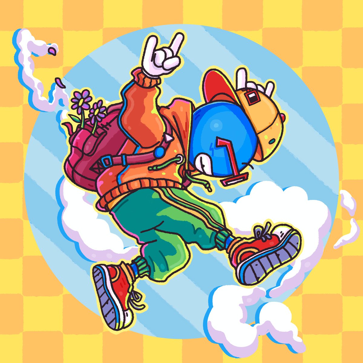 Yellow There! Keep Rockin'!! My Entry for <a href="/thenounsquare/">The Noun Square ⌐◨-◨</a> First <a href="/base/">Base</a> Head Art Contest! <a href="/basedandyellow/">The Yellow Collective on Base ⌐◨-◨</a> Hope you like it! Link to my warpcast: warpcast.com/jollymaw/0xbab…