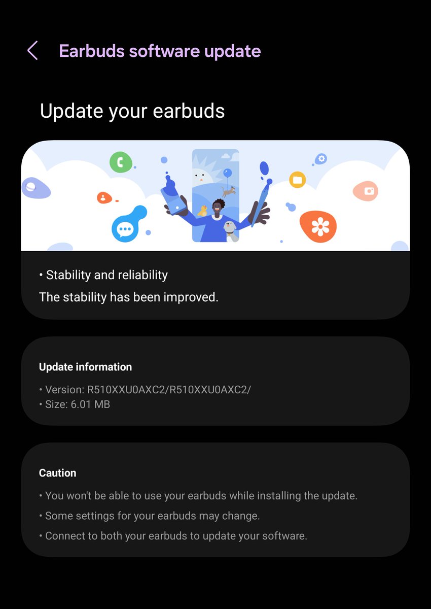 #GalaxyBuds2Pro received a new update AXC2