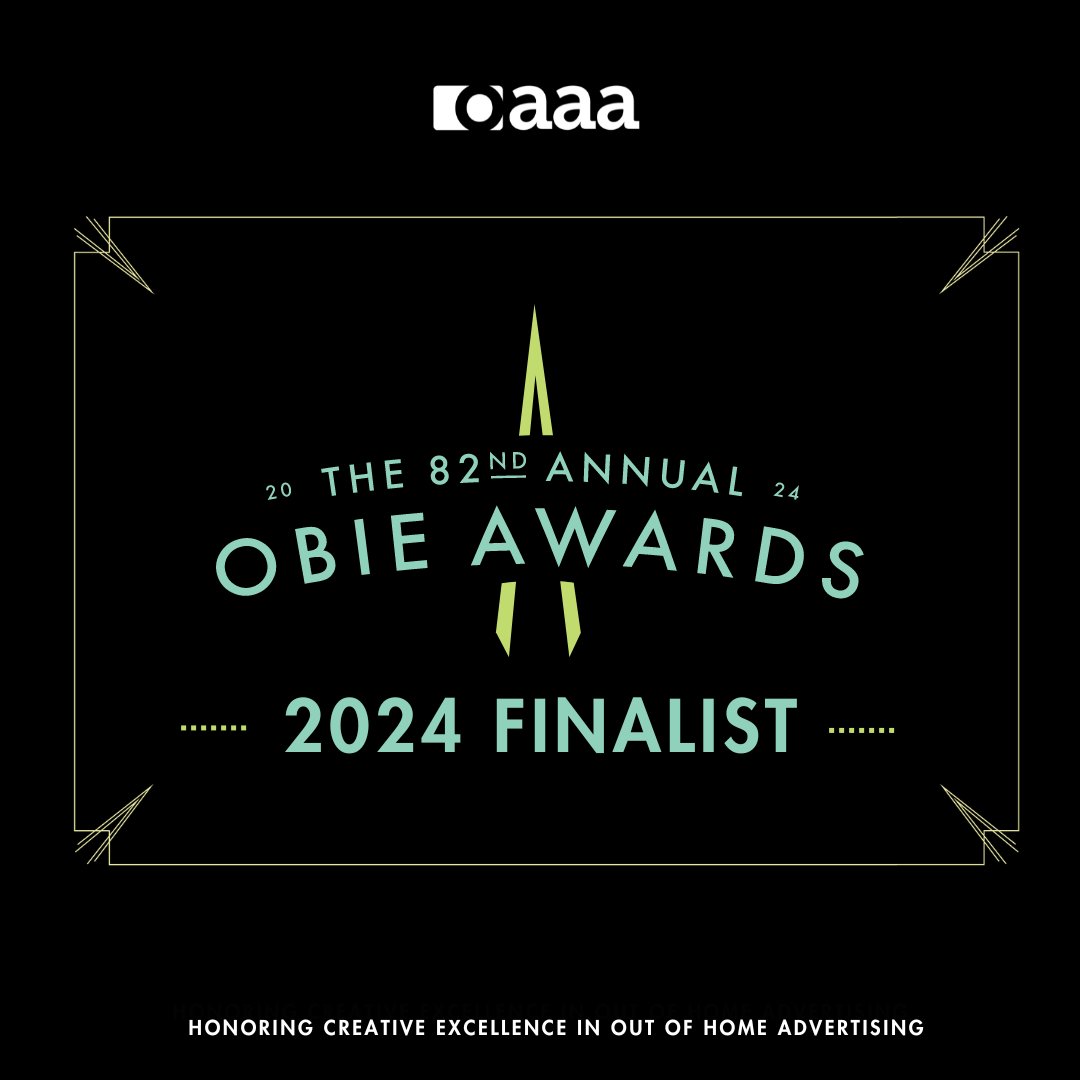 We have been named a finalist in the 2024 OBIE Awards, recognising our commitment to creativity in out of home advertising. Another proud moment for our team. Congratulations all!  We are looking forward to celebrating our success at the @YourOAAA OOH Media Conference in April.