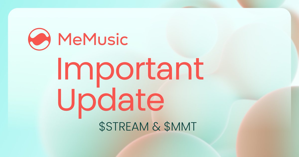 We have an important update for those that are holding/mining $MMT and $STREAM... 🔜🚨 Updates will be revealed on March 23rd #AudioFi #MeMusic #Stream2Earn #Listen2Earn