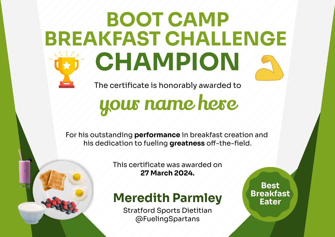 First team talk back from spring break reminding <a href="/StratfordFB1/">Stratford Spartan Football</a> to be the BEST at pre-training breakfast 🥞 to be the BEST on the field. 

Welcome to the BOOT CAMP BREAKFAST CHALLENGE….who will submit the best breakfast photo and win prize &amp; bragging rights?? #FuelingSpartans