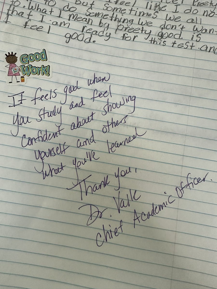 So appreciative of the visit by <a href="/DrValleJ/">Dr. Julio Nazario-Valle</a> yesterday!!! He gave each student written feedback on their thoughts that they shared with him! My students were so excited when he personally delivered them to each student!!!! <a href="/CitrusGrove_VCS/">Citrus Grove Elementary, Deland FL</a> <a href="/CitrusGrovevcs/">Citrus Grove Eagles</a> <a href="/volusiaschools/">Volusia County Schools</a>