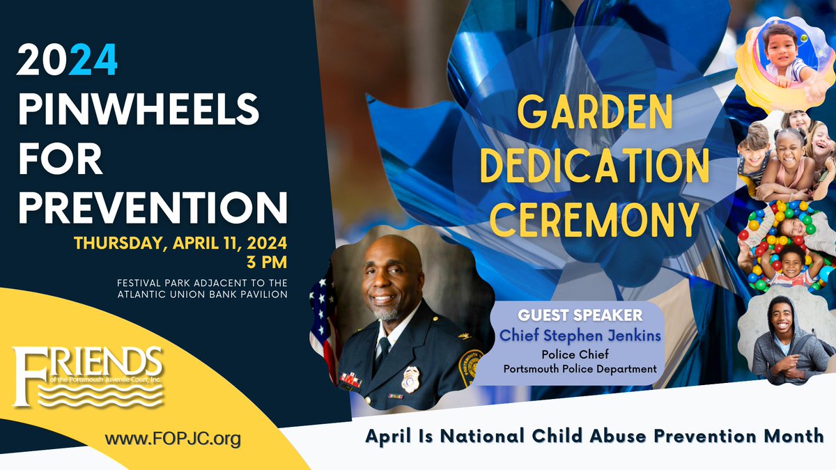 Did you forget? The 2024 Pinwheels Garden for Child Abuse Prevention Dedication is Thursday, April 11th at 3 p.m. Click here for more info. ➡️conta.cc/3Tr4Siz @nationalcasagal @cityofportsVA @PortsmouthPD @PortsVASchools
