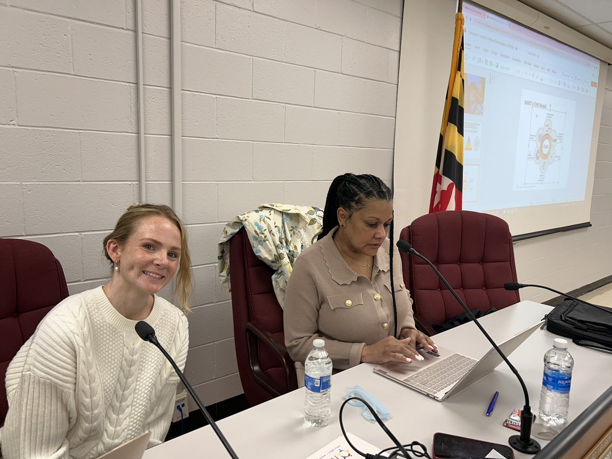 Jenny McCann and Carol Gantt preparing for a meeting of the Local ECAC in Somerset County, MD. @MAEC4ed