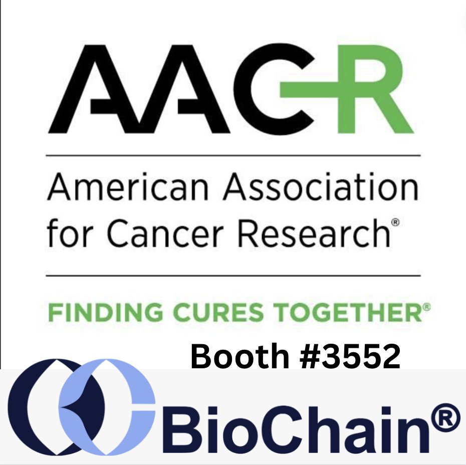BioChain's tweet photo. 📣 Are you attending the AACR 2024 Annual Meeting?
#BioChain is looking forward to connecting with colleagues, friends, and future clients while supporting a good cause. Please stop by Booth #3552 April 5-10 at the San Diego Convention Center! #AACR24 #CancerResearch https://t.co/v1JAtPC8qJ