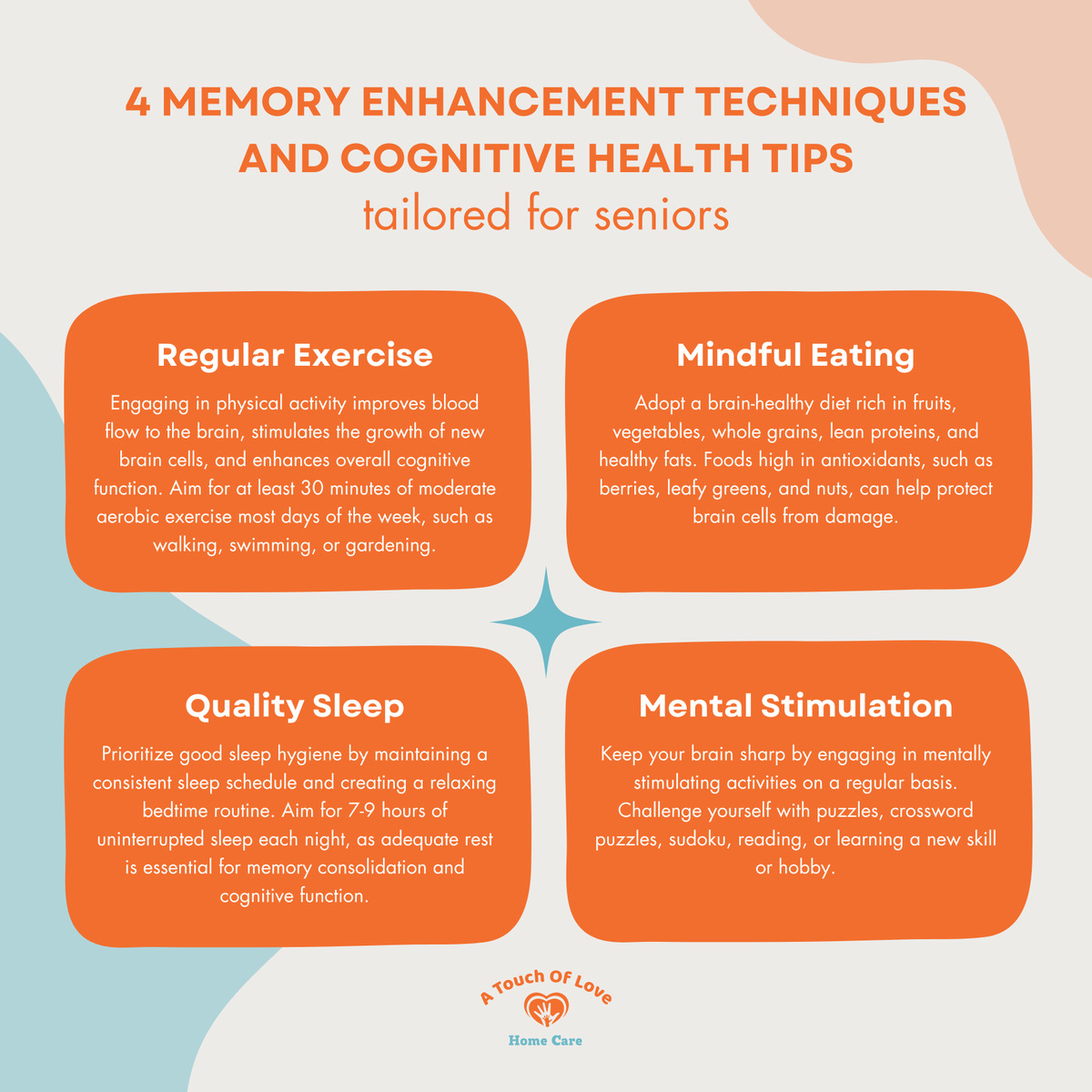 touchoflovellc's tweet image. Incorporating these memory enhancement techniques and cognitive health tips into your daily routine can help seniors maintain mental acuity, improve memory retention, and enjoy a higher quality of life.

#memoryenhancement #cognitivehealth #antiaging #mentalhealth #elderlycare