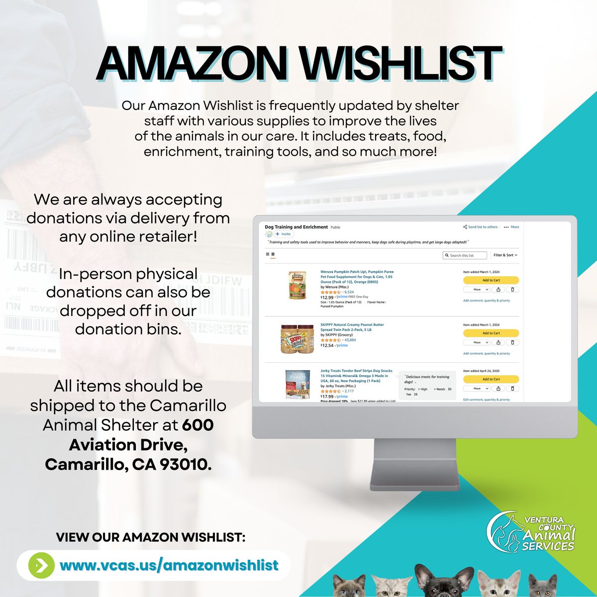 Check out our Dog Training & Enrichment Amazon Wishlist! Thank you for helping us save lives! Behavior & Enrichment Wishlist: amazon.com/hz/wishlist/ls… 🦴