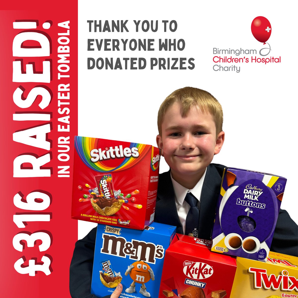 CRACKING NEWS 🐣 Thank you so much for your eggcellent donations towards our annual Easter Tombola! The money raised will help to make a difference to @Bham_Childrens ❤️