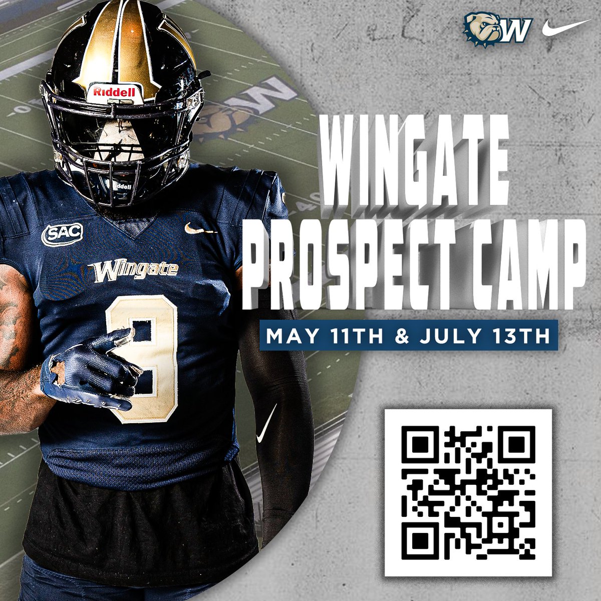 Wingate Football is ready for camp season and finding our future bulldogs! Don't miss out on showing our staff what you got. SIGN UP NOW ‼️ 🗓May 11th & July 13th #OneDog campscui.active.com/orgs/OneDogCam…