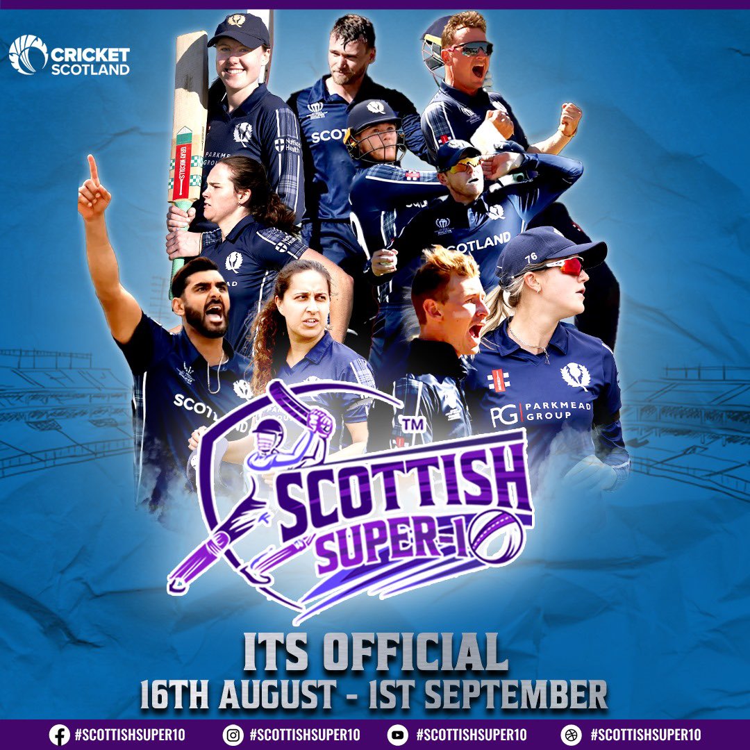 Mark your calendars 🗓️ This one’s going to be LEGENDARY. After all - We are SCOTLAND 🏴󠁧󠁢󠁳󠁣󠁴󠁿 #T10 #CricketScotland #Scottishsuper10 #cricket #super10 #CricketTwitter