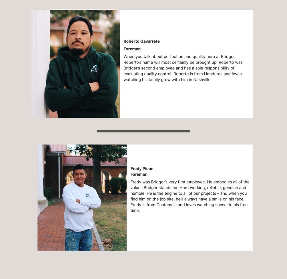 Meet the dedicated team behind every masterpiece🌟Bridger Design + Build’s hardworking team shapes dreams in Nashville,TN. 🏗️ #teambridger #believeinthefuture #keepgoing #nashville #construction 

Make your appointment with us today!

bridgerdb.com