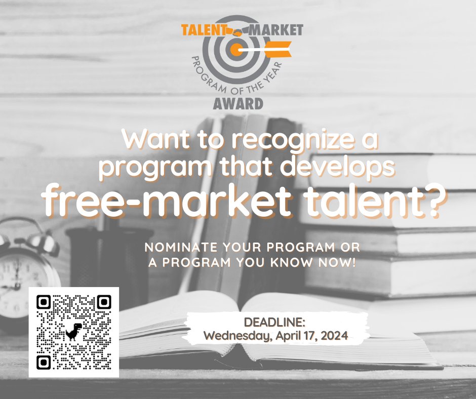 TalentMarket's tweet photo. Is there a program that's shaping the future of the free-market movement? 🌟 Nominate it for Talent Market's Program of the Year Award and honor its contribution to developing talent. 

https://t.co/OcoAFtvfqk 

#ProgramOfTheYear #NominateNow #TalentMarketAwards https://t.co/C7ZhLEDL8L