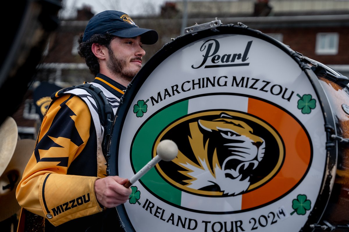 Black and gold...and green! ☘️ 🐯 Congratulations to @MarchingMizzou after earning Best Overall Band in the St. Patrick’s Festival Parade in Dublin, Ireland! See how the band took MIZ to IRE ➡️ brnw.ch/21wI3Io