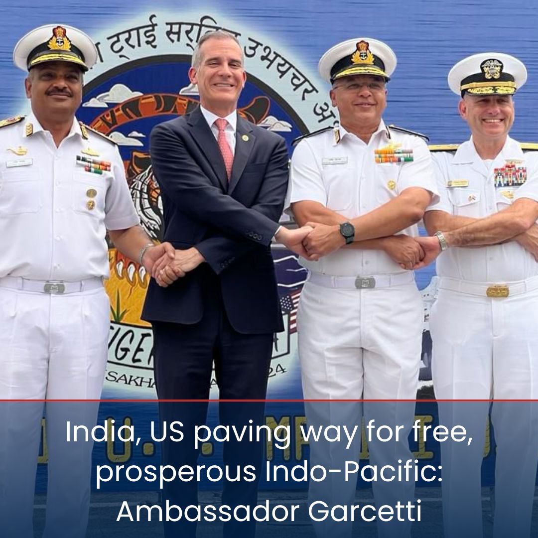 India, US paving way for free, prosperous Indo-Pacific: Ambassador Garcetti 
buff.ly/4clcbAN 
#ericgarcetti #HADR #india #IndoPacific #TIGERTRIUMPH2024 #US #USIndiaFWD #X