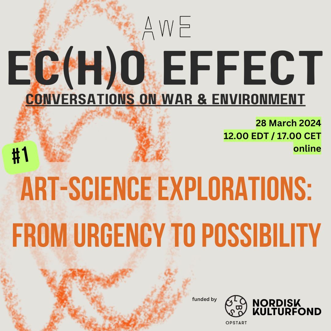 Dive into 'The Ec(h)o Effect: Conversations on War &amp; Environment' by Artists with Evidence, curated by MTFer Ines Montalvao. It explores innovative solutions at the art-science intersection. Join the first online conversation. March 28th, 17:00! Register: linktr.ee/artistswithevi…