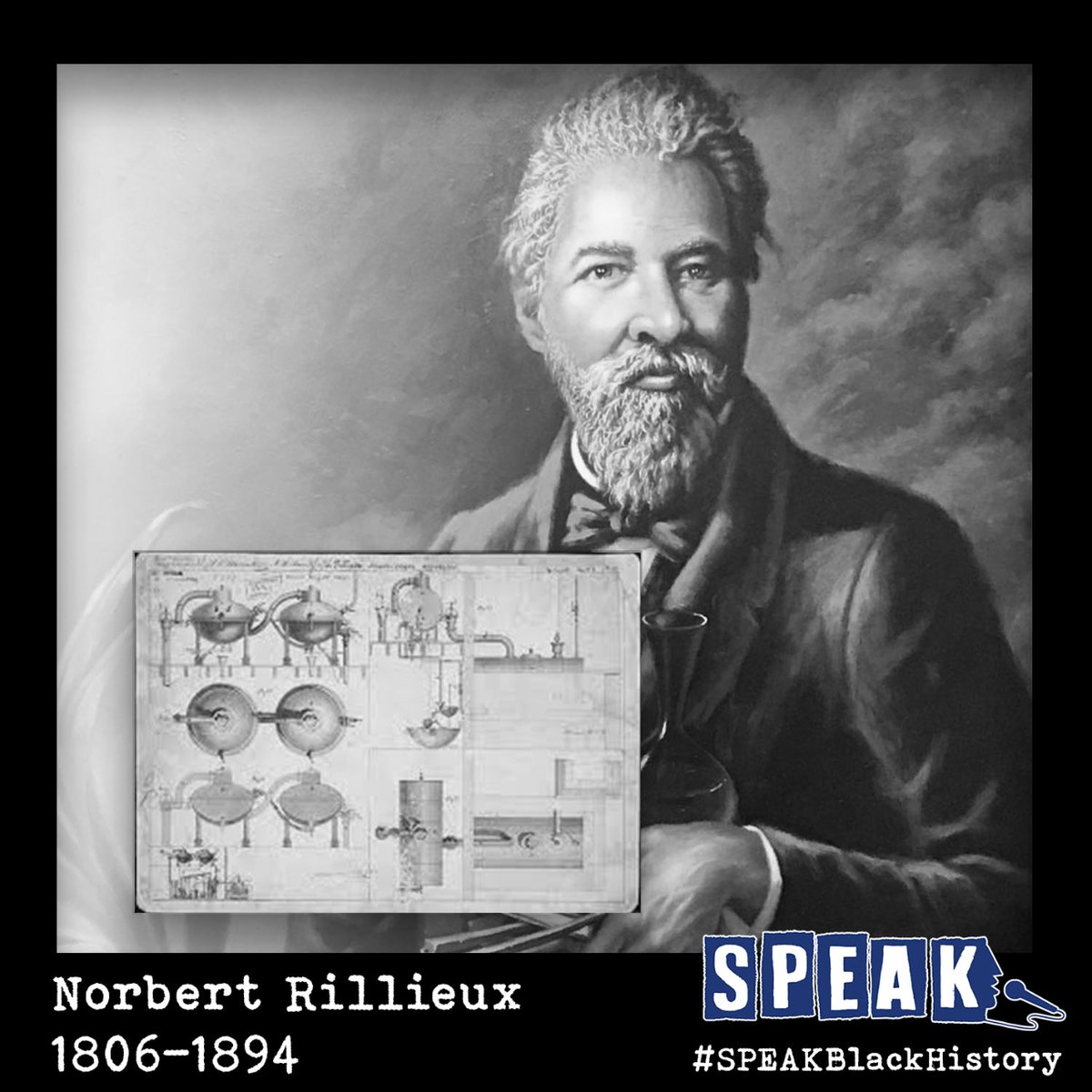 speak_event's tweet image. SPEAK honors Norbert Rillieux, an engineer whose multiple-effect evaporator revolutionized sugar processing. Despite racial prejudice, his innovations left a lasting mark on the industry. #NorbertRillieux #EngineeringInnovation #SugarProcessing #SPEAKEvent #SPEAKblackhistory