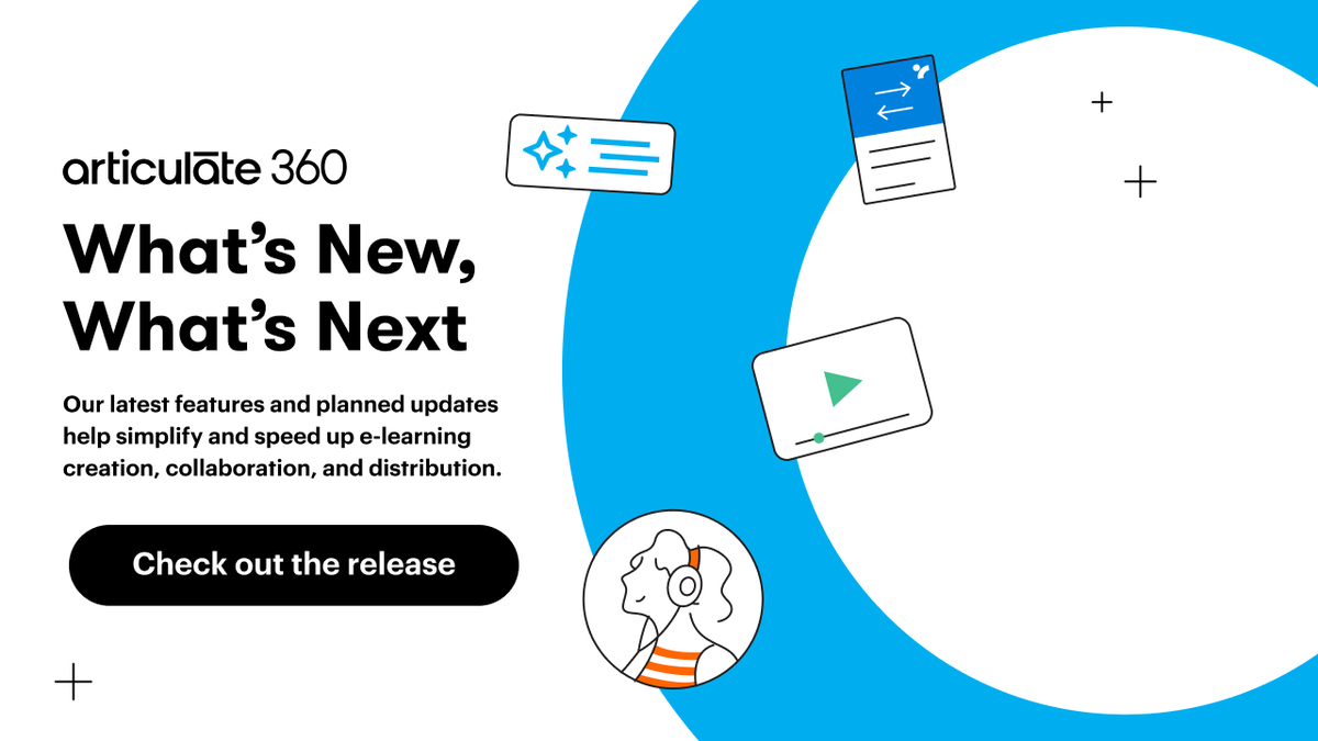 We continually improve Articulate 360 so that you always have the most innovative learning creation technology at your fingertips. Check out our what’s new page to learn more about our latest features and planned updates. bit.ly/4cA7KCu