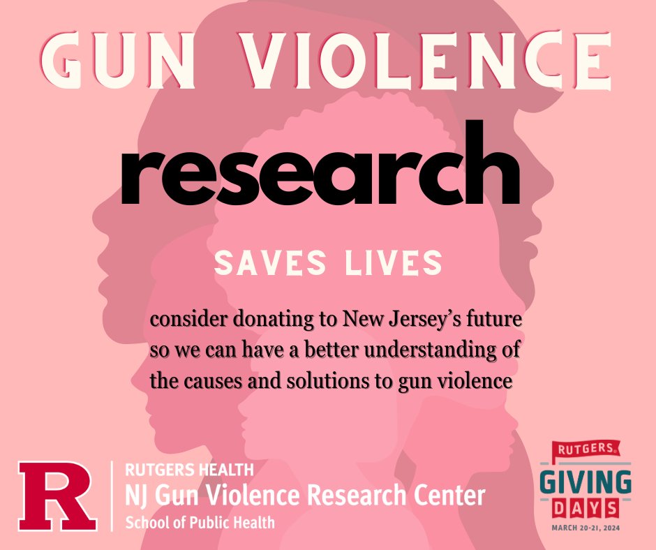 #RUGivingDays is an annual campaign to fuel the engine of Rutgers research and amplify academic excellence. Your gift will strengthen the #NJGVRC research and our efforts to combat gun violence through research. Make a gift today ⬇️
give.rutgersfoundation.org/njgvrc/20455.h…