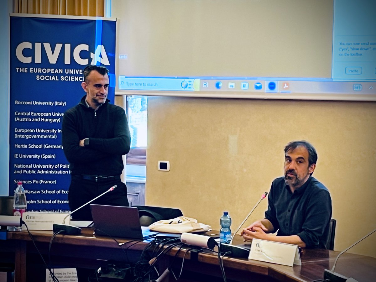We are delighted to host @nikkon7 (@IEuniversity) in the framework of his @CIVICA_EU Short Visit at the @EUI_EU (loom.ly/rfUVgxk) Today, he is sharing insights about his research on 'Government Ownership of IMF Conditionality Programs' with our academic community⤵️