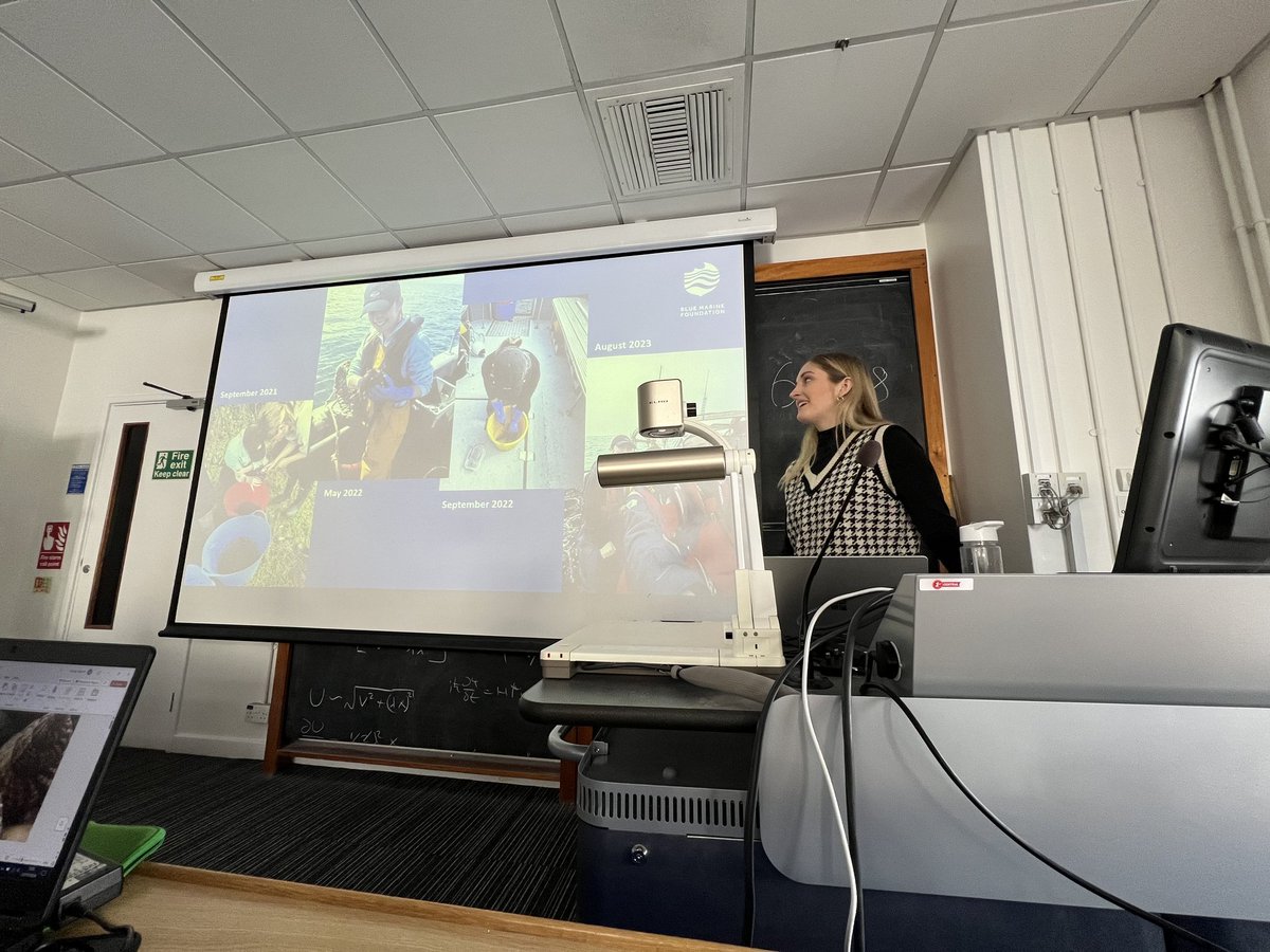Thank you for having me @SussexUni. It was great to represent @Bluemarinef and @SussexKelp to talk to the students about fisheries and ecological research and getting into marine conservation🦞