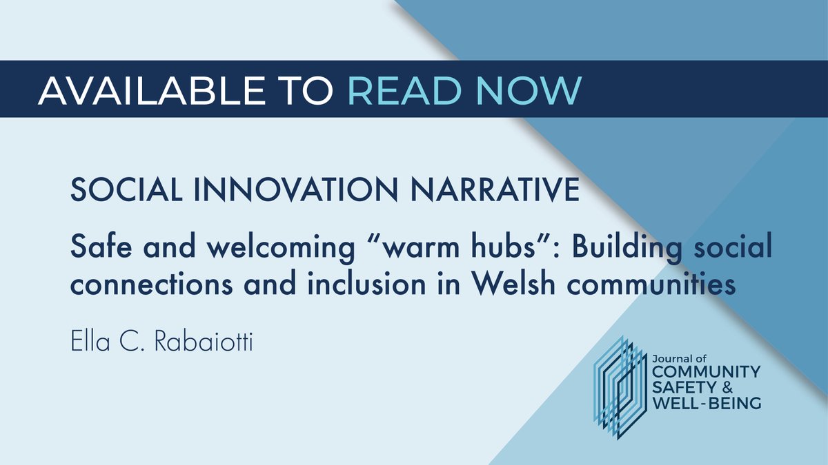 This social innovation narrative from @ellarabaiotti explores the growth of #warmhubs as safe and welcoming community spaces in #Wales. Research indicated broader potential for the hubs including supporting social inclusion and #communitysafety: doi.org/10.35502/jcswb…