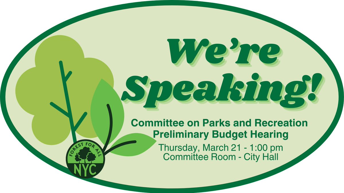 We are gearing up to testify at @NYCCouncil’s hearing in support of the #UrbanForest on Thursday, March 21st. As a member of @ForestforAllNYC, we are proud to speak up for #trees alongside other coalition members!