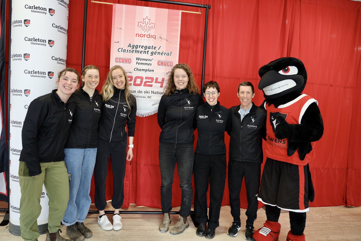 Carleton_U's tweet photo. You love to see it!🏆🏆

Carleton’s athletics excellence was centre stage this morning as we celebrated our women’s @curavensbball and Nordic Skiing  champions 👏 

GO RAVENS! ❤️ https://t.co/GPwXyOC7TS