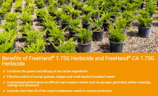 FreeHand® 1.75G herbicide delivers unsurpassed preemergent control of more than 50 of the most troublesome weeds. Don't miss special pricing on FreeHand 1.75G herbicide during our Spring Herbicide Savings Event. Start saving - bit.ly/3QhAg2k