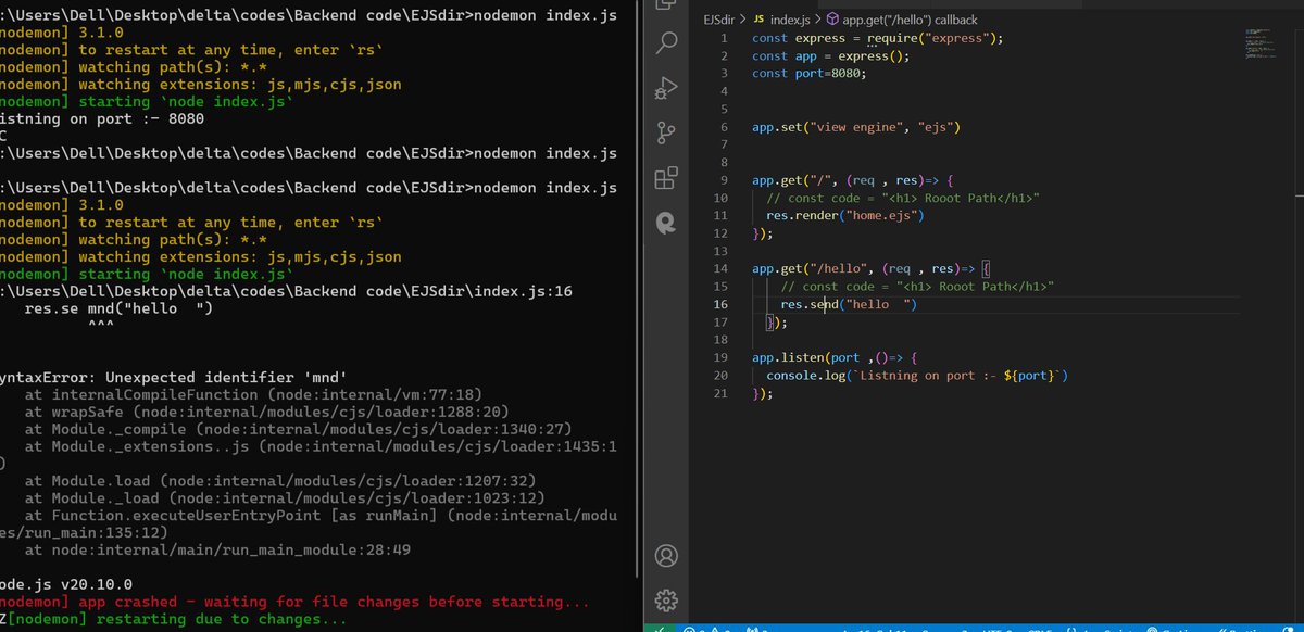 yasir_juned's tweet image. Day 10 of #100daycode
-> Today i learn the EJS concept o that how the full file is send to server
-> Web server built with the help of ejs