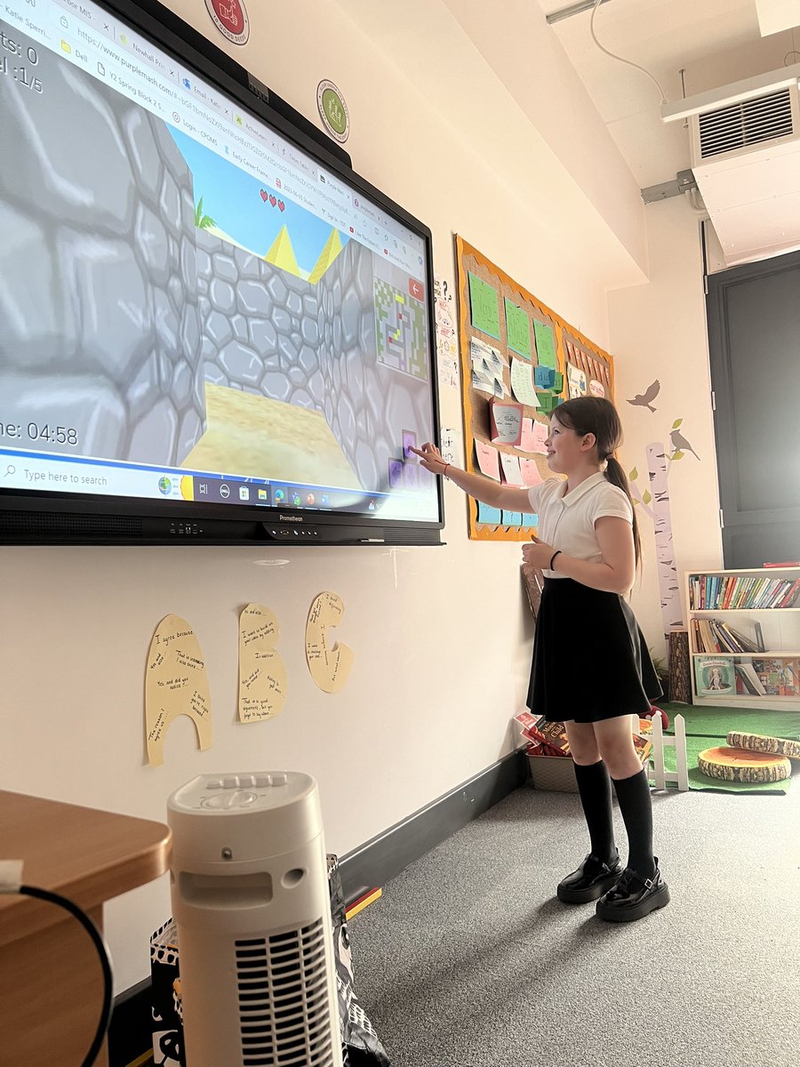 Year 5  have transformed into game creators during computing this term. They've been busy crafting their own games, complete with baddies and treasure. They've had a blast playing their creations for the whole class to enjoy.