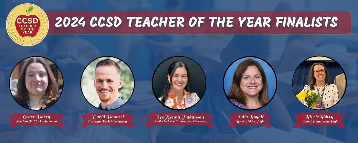 CCSD officials surprised five teachers today by announcing their selection as the Top Five Finalists for 2024 Teacher of the Year. The finalists are Grace Barry, David Bonezzi, McKenna Hakanson, Julia Royall, and Stevie Shirey. ccsdschools.com/site/default.a…