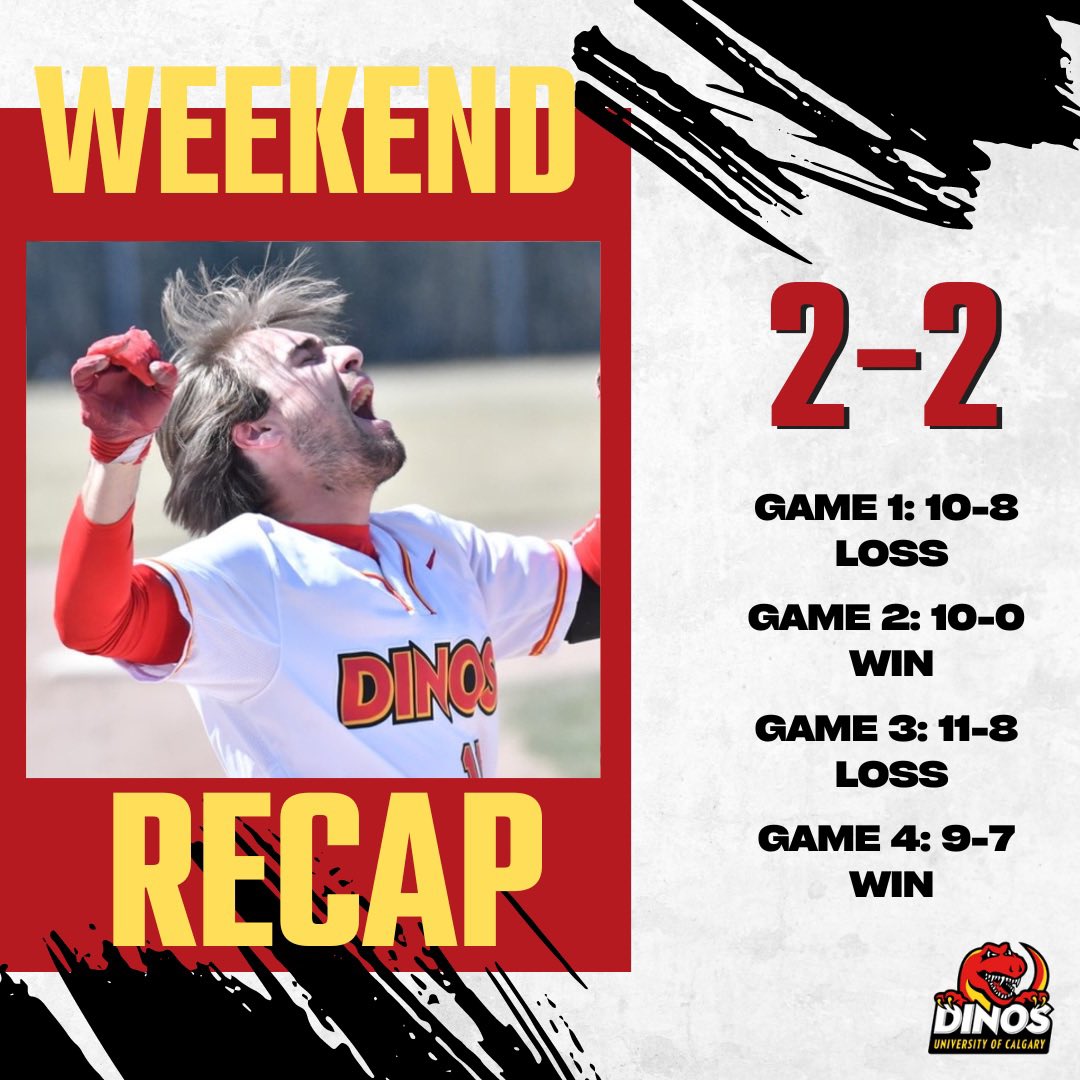DinosBaseball's tweet photo. Was a hard fought battle last weekend against the always tough @ocyotesbaseball, as the Dinos came away with the road series split!

Some offensive standouts:

Sewell - .571 avg
Loveridge - .462 avg, 2 doubles, 4 RBI
Franz - .375 avg, double
Carlson - 1.167 OPS, 4 RBI https://t.co/vDmc4zk2kU