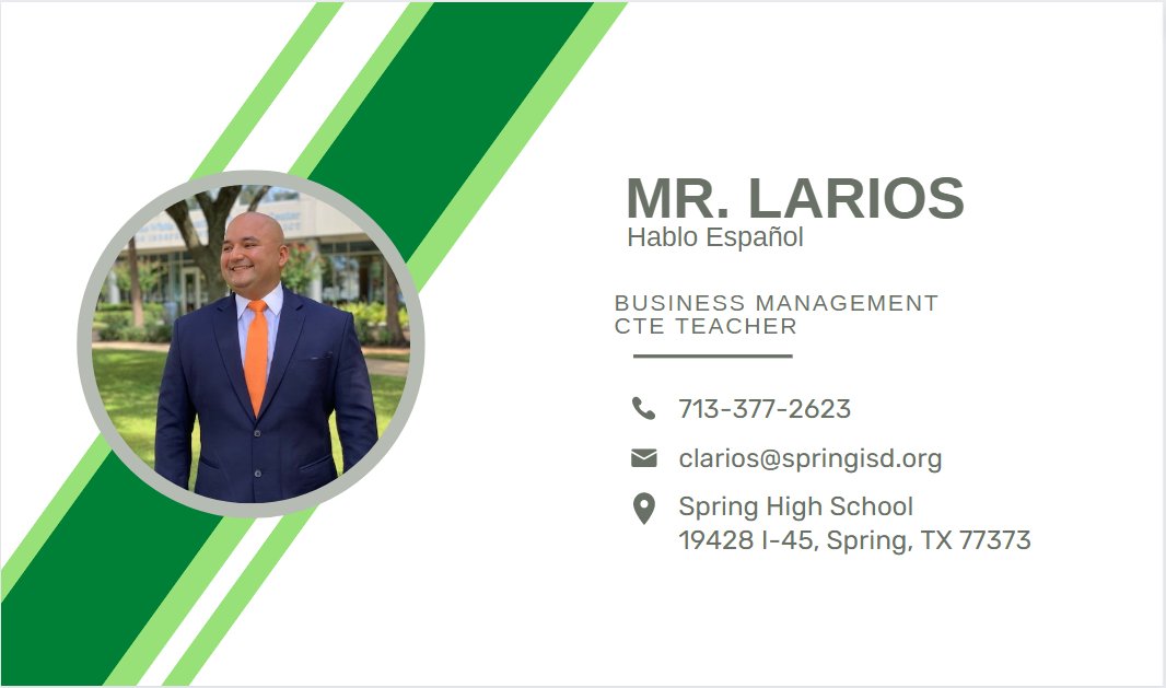 Carlos C. Larios (@carlosclarios1) on Twitter photo Its a Great day in the "Den" <a href="/SPRINGHIGHLIONS/">Spring High School</a> <a href="/Entrepreneur/">Entrepreneur</a> <a href="/UHDCOB/">UHD Marilyn Davies College of Business</a> <a href="/HNWCC/">Houston Northwest Chamber of Commerce</a> Mr. Larios and the Business Management & Practicum students are looking 2 learn from local Entrepreneurs in the Spring and surrounding area. To sign up click the link to sign up: forms.gle/KS1B9jeJvPTH97… Its a Great day in the "Den" <a href="/SPRINGHIGHLIONS/">Spring High School</a> <a href="/Entrepreneur/">Entrepreneur</a> <a href="/UHDCOB/">UHD Marilyn Davies College of Business</a> <a href="/HNWCC/">Houston Northwest Chamber of Commerce</a> Mr. Larios and the Business Management & Practicum students are looking 2 learn from local Entrepreneurs in the Spring and surrounding area. To sign up click the link to sign up: forms.gle/KS1B9jeJvPTH97…