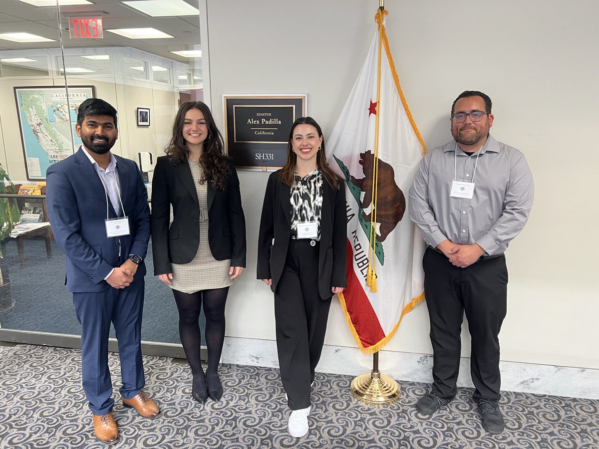 AAI Public Policy Fellows Srini and Mafalda, and CPA member Jonathan Deane, met with staff from <a href="/SenAlexPadilla/">Senator Alex Padilla</a>’s office during #PPFPHillDay. Thank you, Senator Padilla, for supporting robust funding increases for NIH!