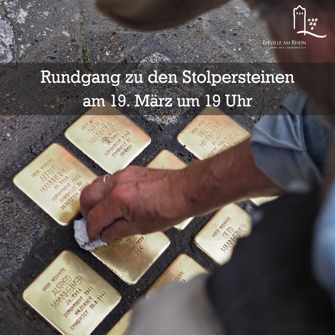 #Eltville Rundgang „gegen das Vergessen“ zu #Stolpersteinen in unserer Stadt. Wir wollen immer wieder gemeinsam deutlich machen, dass wir als Demokraten uns unserer Verantwortung für unsere freiheitliche Demokratie bewusst sind. Für uns ist klar: #NieWiederIstJetzt 🇮🇱🇩🇪🙏🏼