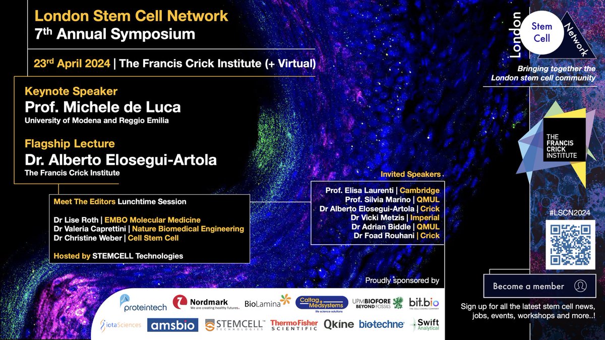London Stem Cell Network (@lscn_uk) on Twitter photo Ahead of our symposium at <a href="/TheCrick/">The Francis Crick Institute</a> on 23/04, we are pleased to announce our sponsors for the coming year and ‘Meet The Editor’ panelists.
Want a chance to present? There is only 48hrs left to submit your abstracts! Head to our website to access the form. Ahead of our symposium at <a href="/TheCrick/">The Francis Crick Institute</a> on 23/04, we are pleased to announce our sponsors for the coming year and ‘Meet The Editor’ panelists.
Want a chance to present? There is only 48hrs left to submit your abstracts! Head to our website to access the form.