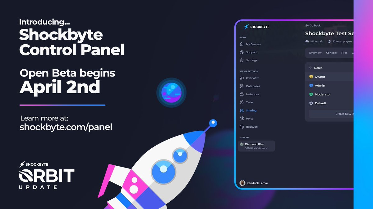 We're proud to announce the Shockbyte Control Panel, the next evolution in Server Hosting⚡ 🔗shockbyte.com/panel