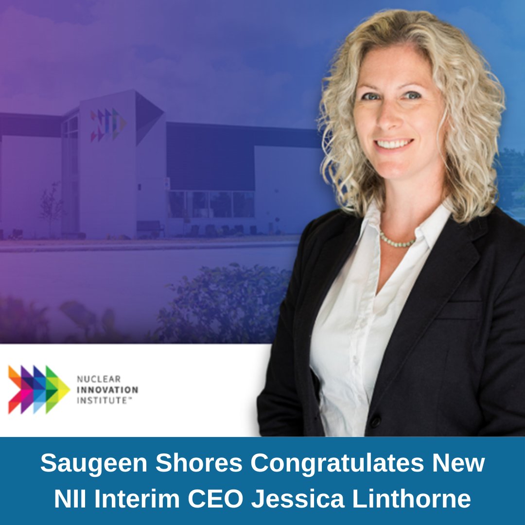 Saugeen Shores congratulates Jessica Linthorne on her appointment as the new Interim CEO of @ontarionii Jessica is the Town's former Director, Strategic Initiatives who helped secure the landing & expansion of several nuclear suppliers in our community. ow.ly/oc0O50QXUzF