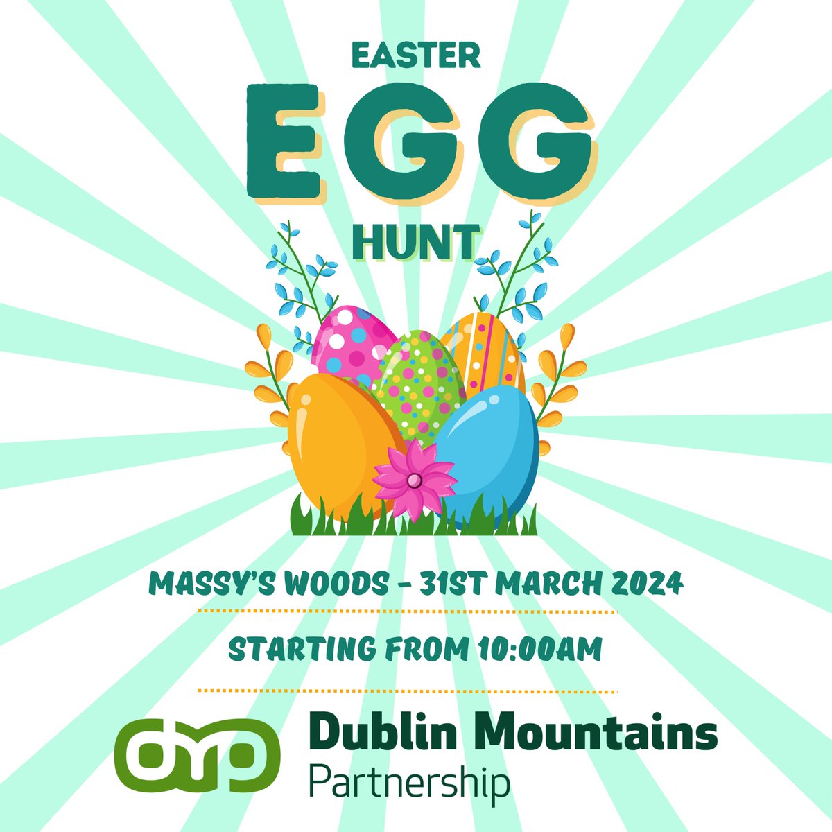 Join us for a fun-filled self-guided Easter Egg Hunt Adventure in Massy's Woods, hosted by the Dublin Mountains Partnership. Scheduled for Sunday, the 31st of March from 10:00am. Book your tickets here: eventbrite.com/e/dmp-easter-e…