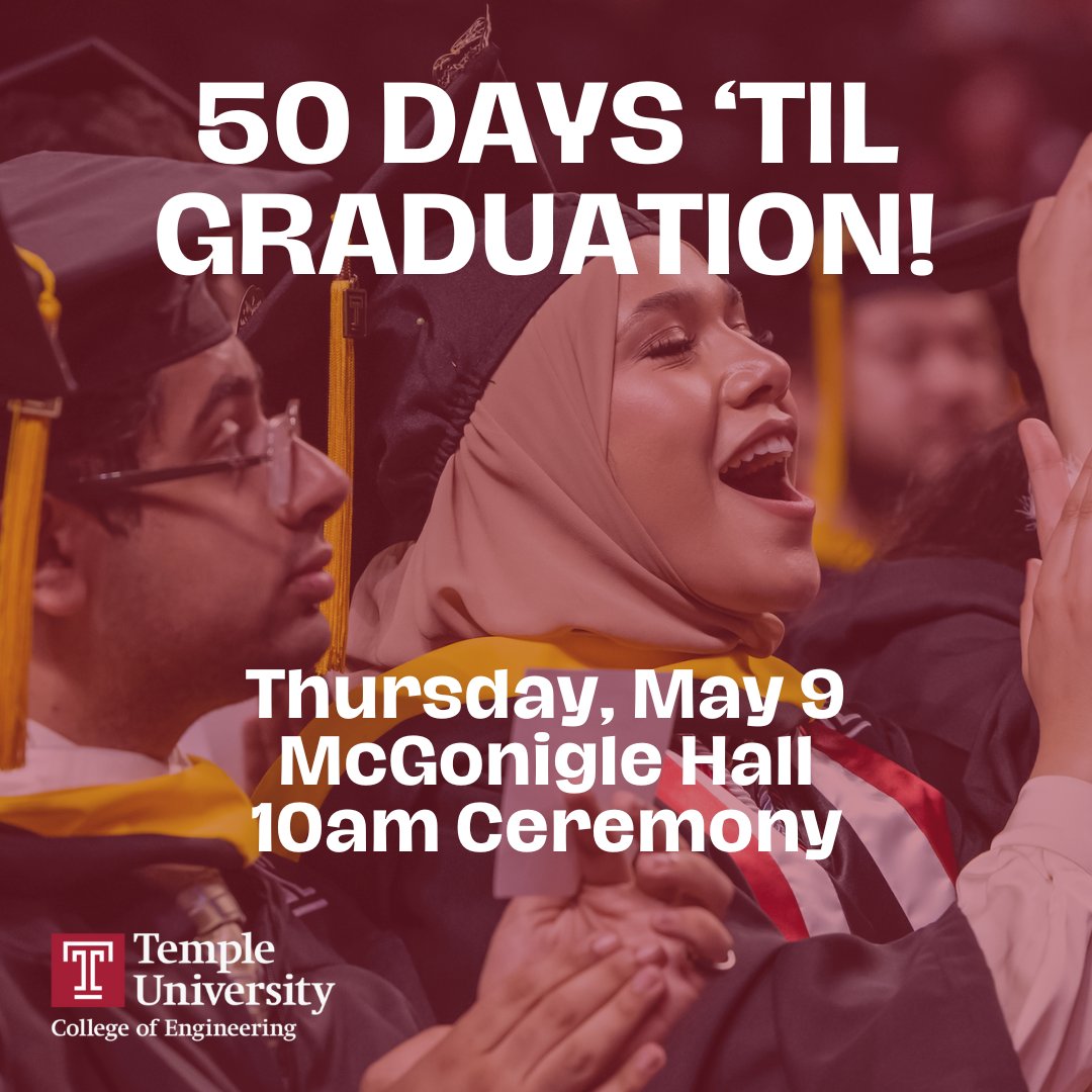 Yes, you read that correctly…👀 Only 50 more days until the College of Engineering's Spring 2024 Graduation Commencement!🦉