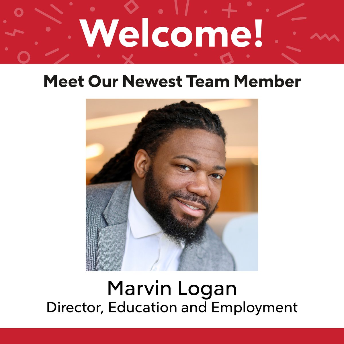 We're excited to share that Marvin Logan has joined the team as our new Director of Education & Employment! Marvin comes to us from Ohio, where he recently served as Executive Director at @OHWOWKids. Welcome aboard, Marvin!