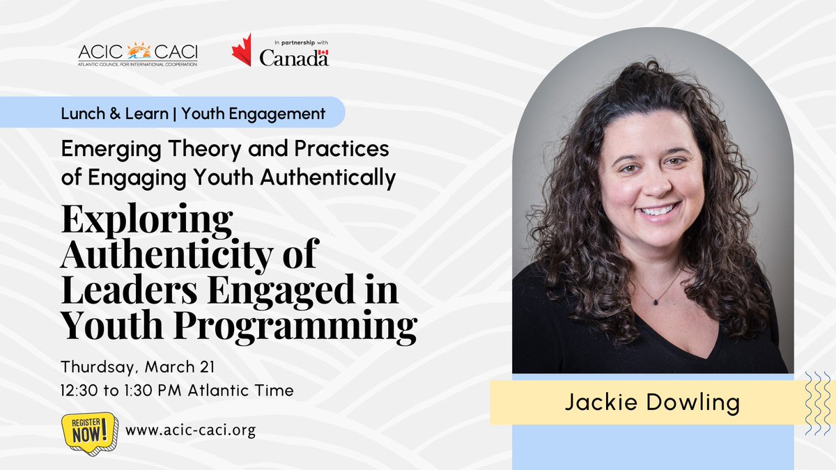 Join us for tomorrow's Lunch & Learn session where Jackie Dowling explores what contributes to engagement between youth and adult leaders. Drawing from her experience and graduate research, Jackie will discuss her findings and tools to engage youth. acic-caci.org/programs/emerg…