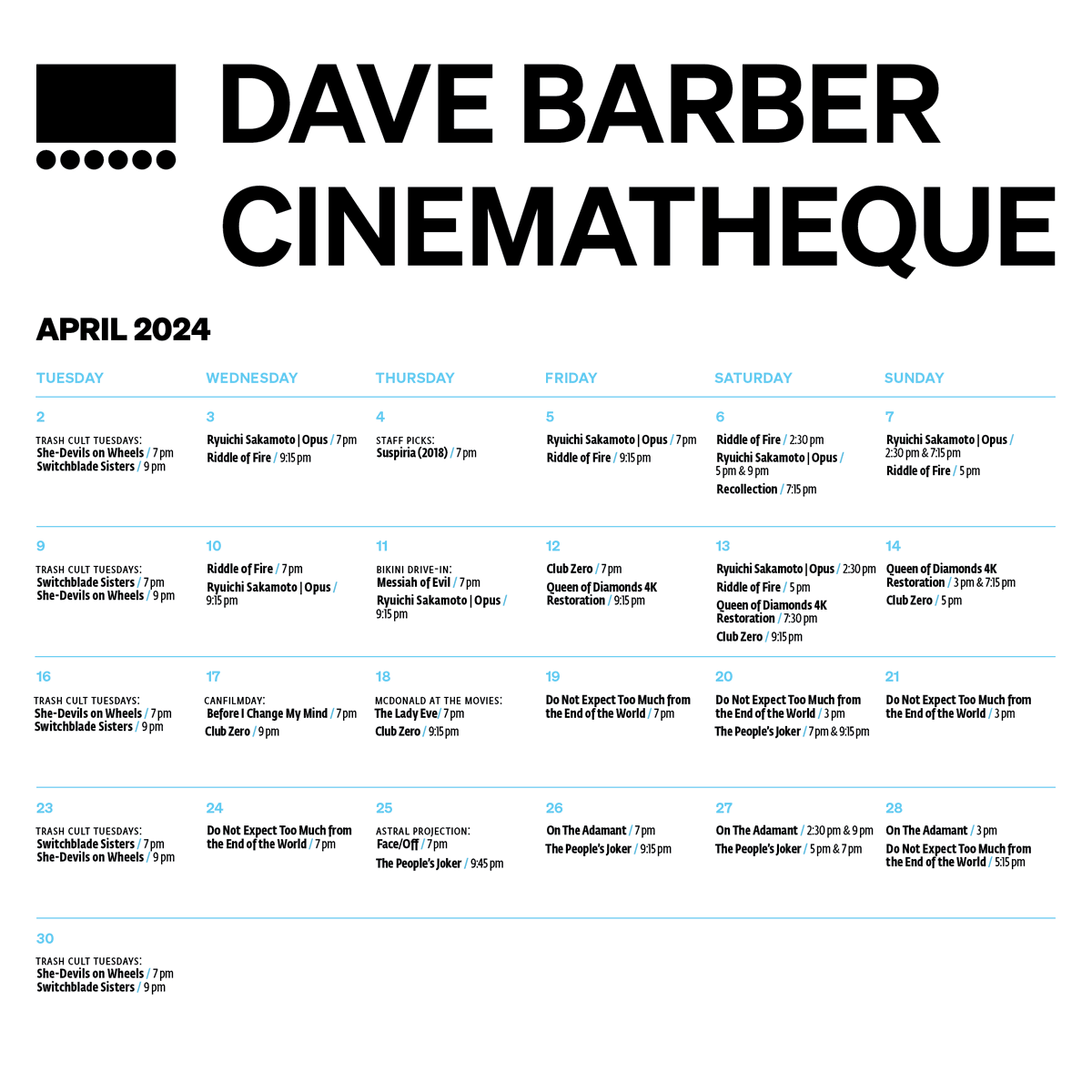 WFGCinematheque's tweet photo. Our April calendar is now here! Find tickets &amp; info at https://t.co/cRxBtAxVFp https://t.co/wM6pzzsIw9