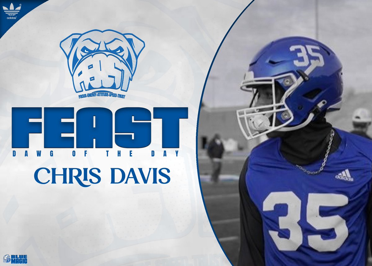 Incredible effort displayed by @ChrisDavisJr17 during Practice #1!! He is our Feast Dawg of the Day!! #BlueMagic #FeastDogs