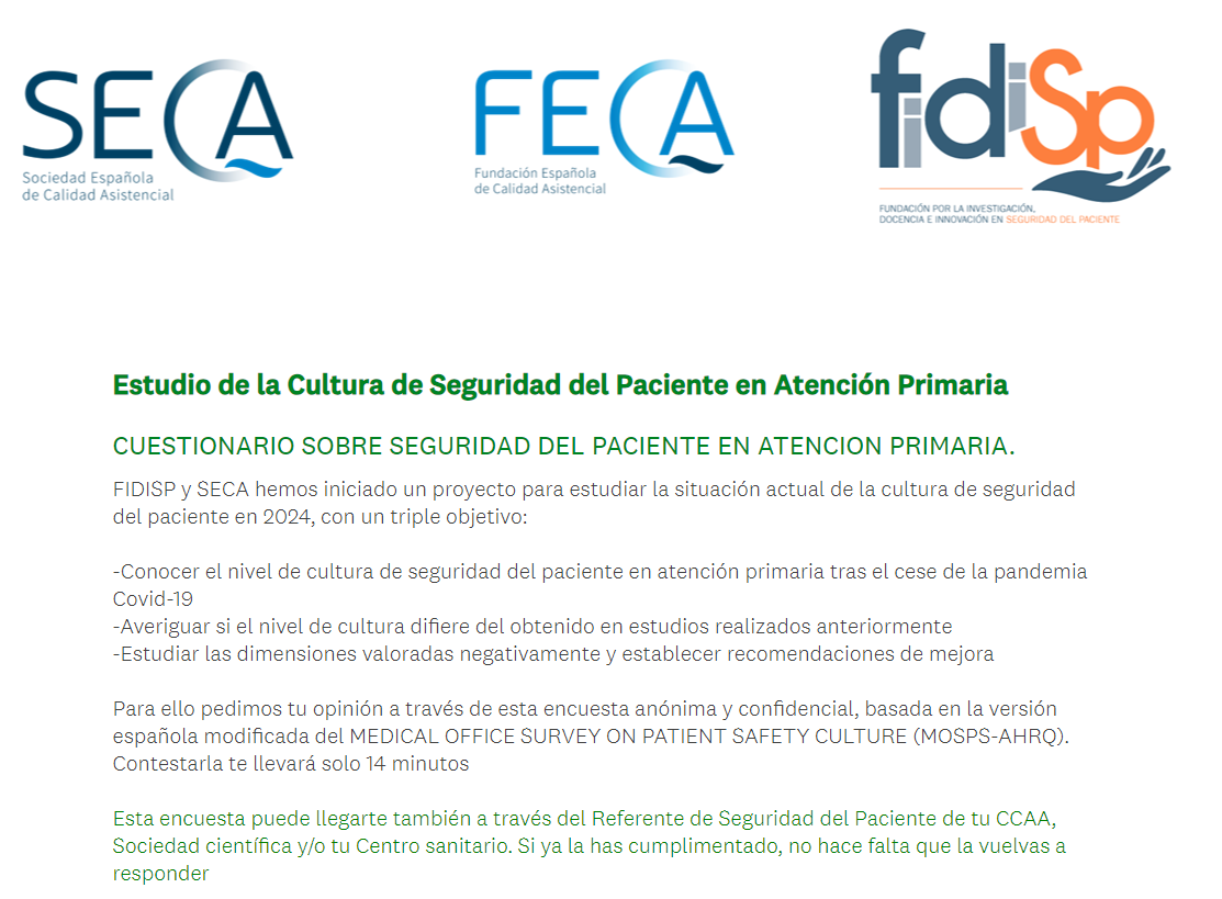 EFEKEZE (@efekeze) on Twitter photo <a href="/CalidadAsistenc/">SECA ~ Sociedad Española de Calidad Asistencial</a> pide colaboración a socios <a href="/faecap/">FAECAP +S</a> para realizar una encuesta y medir la cultura de seguridad del paciente de los trabajadores sanitarios tras #pandemia
🔗👉 es.surveymonkey.com/r/cultMOSPS-AP
Gracias por vuestra participación
<a href="/Judd___/">J U D I T</a> <a href="/Sole_Gmez/">Sole Gómez</a> <a href="/CalidadAsistenc/">SECA ~ Sociedad Española de Calidad Asistencial</a> pide colaboración a socios <a href="/faecap/">FAECAP +S</a> para realizar una encuesta y medir la cultura de seguridad del paciente de los trabajadores sanitarios tras #pandemia
🔗👉 es.surveymonkey.com/r/cultMOSPS-AP
Gracias por vuestra participación
<a href="/Judd___/">J U D I T</a> <a href="/Sole_Gmez/">Sole Gómez</a>