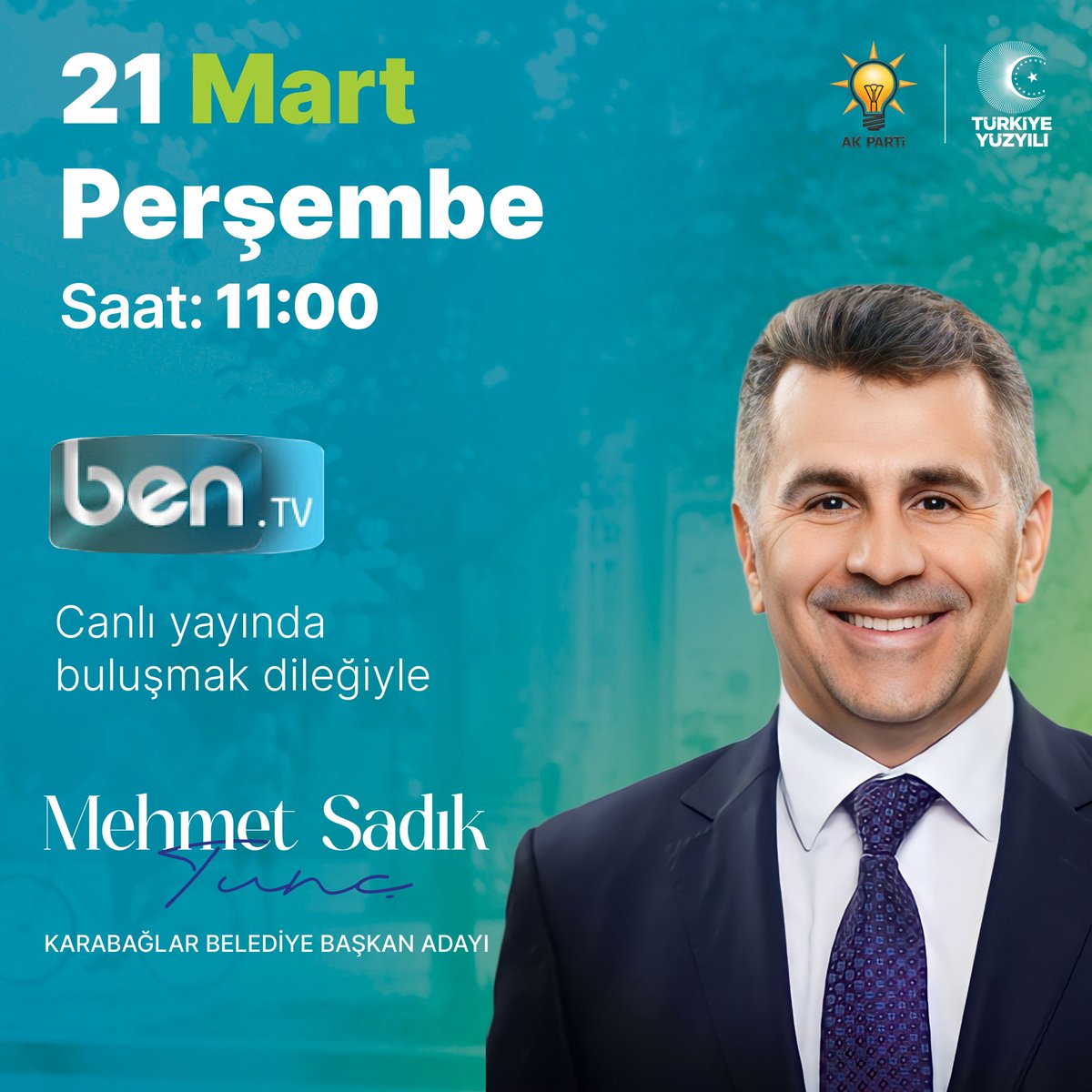 21 Mart Perşembe (YARIN) saat 11.00’da BEN TV’de canlı yayın konuğuyuz. Facebook üzerinden yayınımızı takip edebilir soru ve yorumlarınızla katkıda bulunabilirsiniz🙋🏻‍♂️