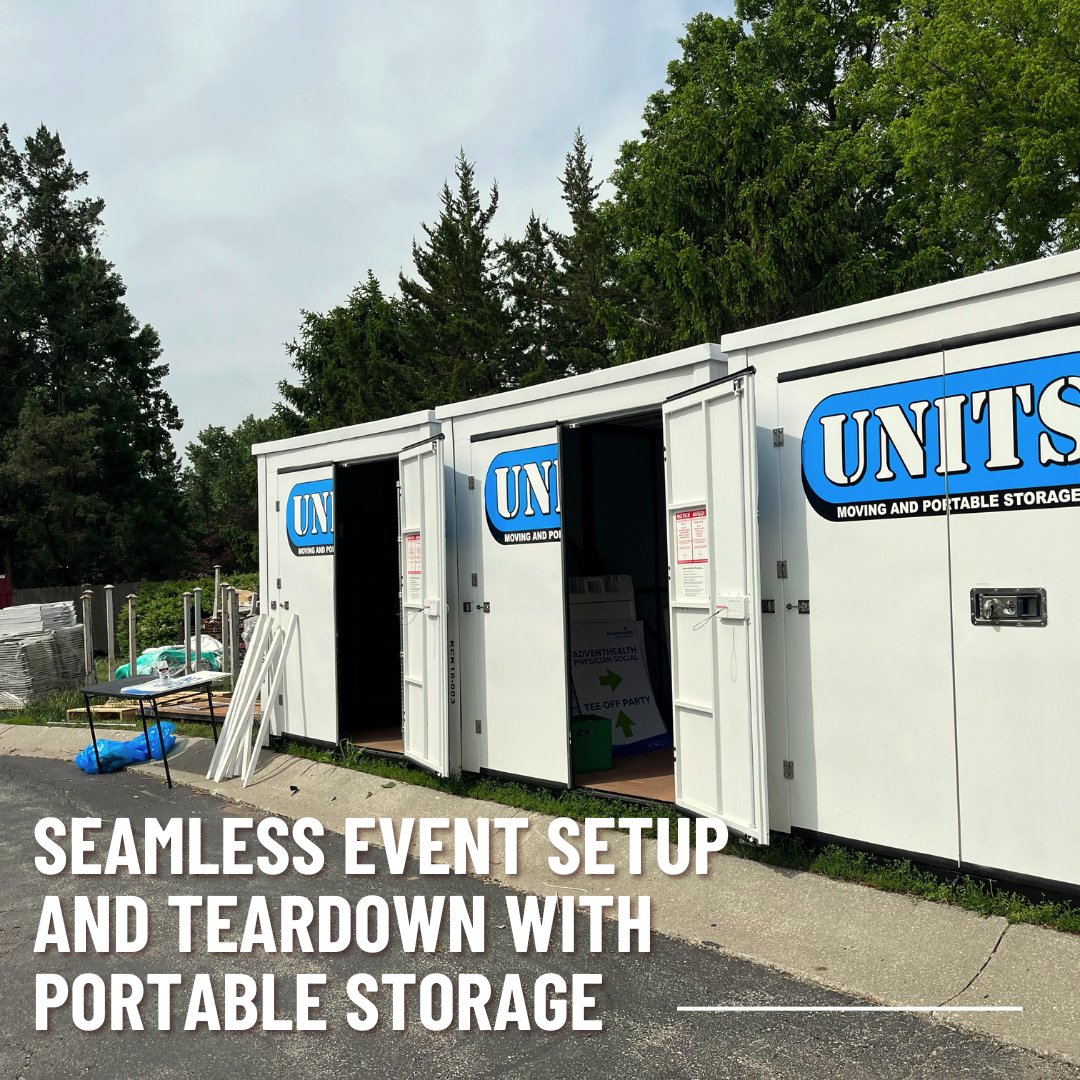 UNITS has the perfect solution for both indoor and outdoor occasions, ensuring your supplies are secure and accessible when you need them. Make your event unstoppable: unitsstorage.com/storage-soluti… #UNITS #portablestorage #storage #conventioncenters #eventstorage #events #tradeshow