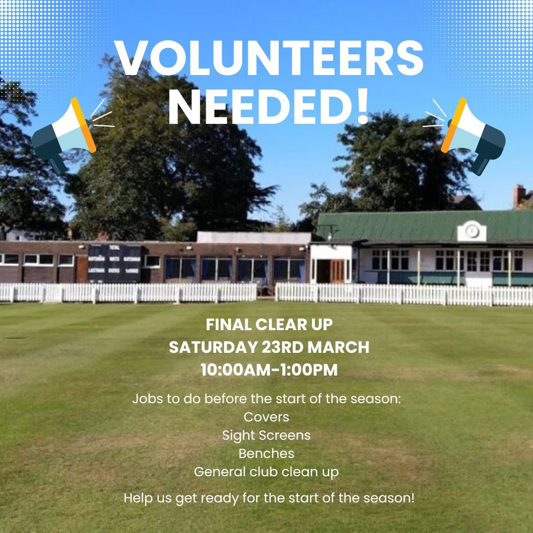 WE NEED YOUR HELP! 
As the start of the season is looming, we have a few more jobs left to do to make sure the ground is in tip top shape for the season. 
obviously the more of us there, the less time it will take &amp; the quicker we can have a catch up drink in the bar!
#uptheborne